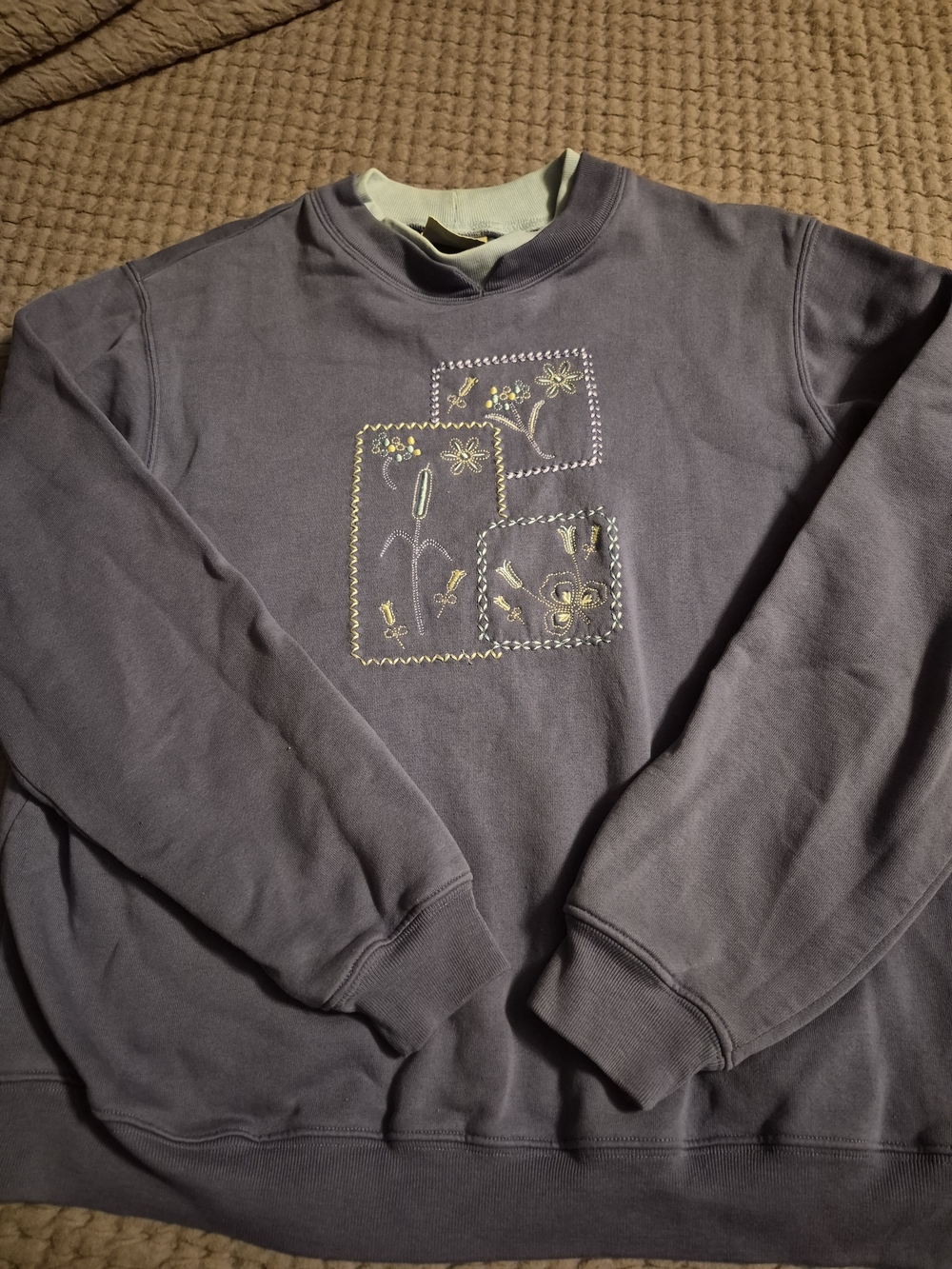 Baxter And Wells Gray Embroidered Crewneck Sweatshirt -